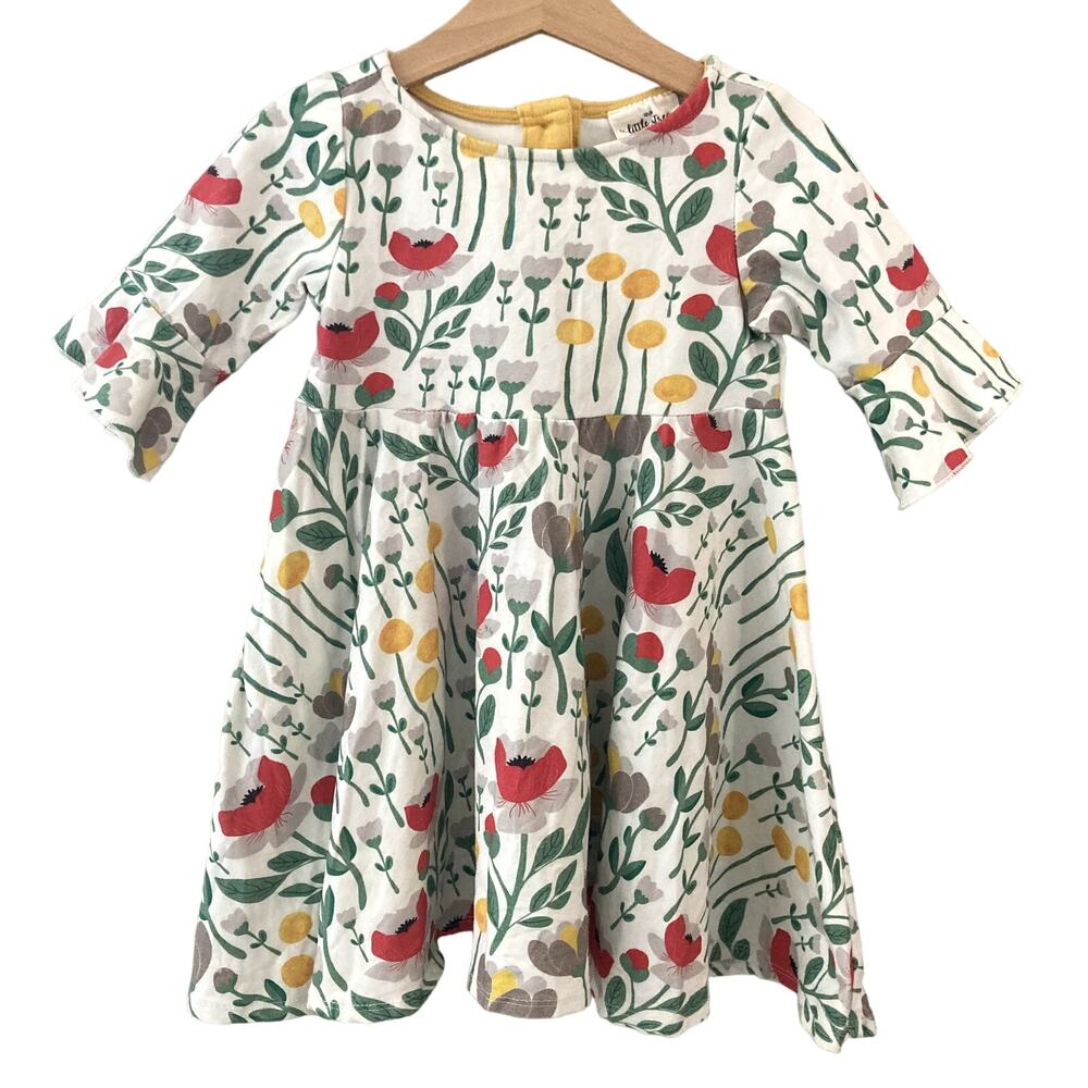 Girls Floral Print Cotton Dress • 5T 🌼